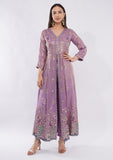 Purple Sequins & Cutdana Indo Western Dress for Women with Dupatta