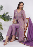 Purple Sequins & Cutdana Indo Western Dress for Women with Dupatta