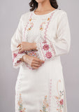 White Floral Printed Cotton Pant Suit with Dupatta