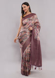 Multicolor Printed Silk Saree with Elegant Self Border