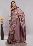 Multicolor Printed Silk Saree with Elegant Self Border