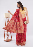 Red Silk Gharchola Saree with Rich Zari Border