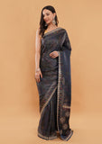 Teal Blue Designer Silk Saree with Stone Work
