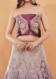 Lavender Micro Silk Lehenga Choli with Heavy Zari, Handwork & Sequins Dupatta