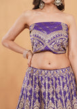 Purple Silk Lehenga Choli with Heavy Zari & Handwork With Dupatta