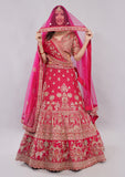 Royal Rani Silk Bridal Lehenga with Heavy Handwork & Double Dupatta